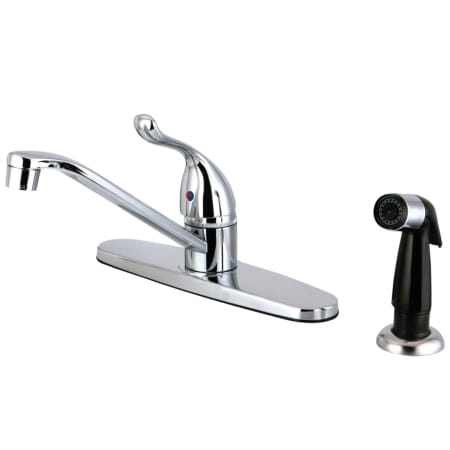 Kingston Brass Yosemite 1.8 GPM Standard Kitchen Faucet - Includes Side Spray Polished Chrome