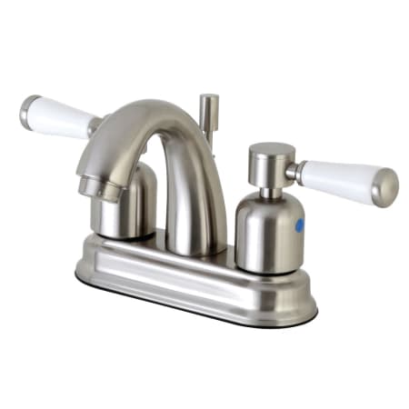 Kingston Brass Paris 1.2 GPM Centerset Bathroom Faucet with Pop-Up Drain Assembly Brushed Nickel