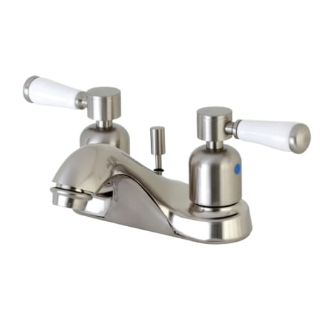 Kingston Brass Paris 1.2 GPM Centerset Bathroom Faucet with Pop-Up Drain Assembly Brushed Nickel