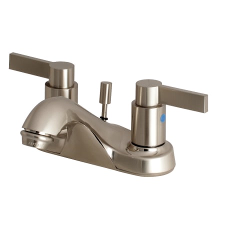 Kingston Brass NuvoFusion 1.2 GPM Centerset Bathroom Faucet with Pop-Up Drain Assembly Brushed Nickel