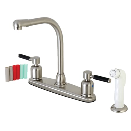 Kingston Brass Kaiser 1.8 GPM Standard Kitchen Faucet - Includes Side Spray Brushed Nickel