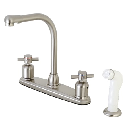 Kingston Brass Concord 1.8 GPM Standard Kitchen Faucet - Includes Side Spray Brushed Nickel