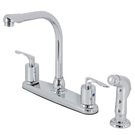 Kingston Brass Serena 1.8 GPM Deck Mounted Standard Double Handle Kitchen Faucet - Includes Escutcheon Polished Chrome