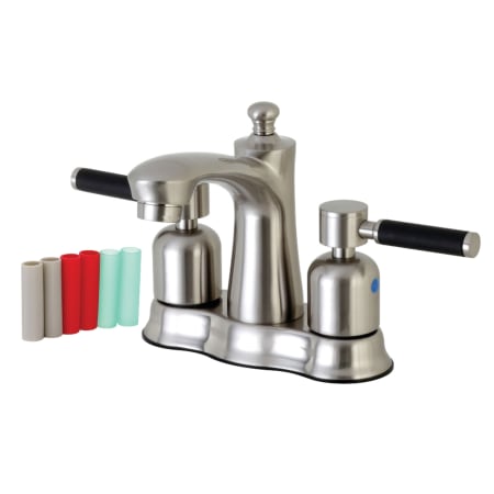 Kingston Brass Kaiser 1.2 GPM Centerset Bathroom Faucet with Pop-Up Drain Assembly Brushed Nickel