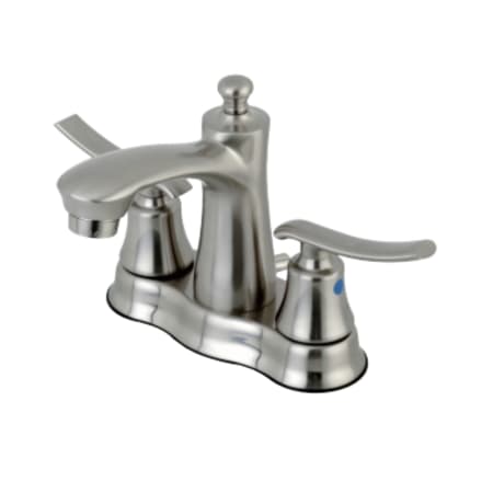 Kingston Brass Jamestown 1.2 GPM Centerset Bathroom Faucet with Pop-Up Drain Assembly Brushed Nickel