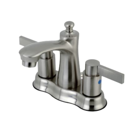 Kingston Brass NuvoFusion 1.2 GPM Centerset Bathroom Faucet with Pop-Up Drain Assembly Brushed Nickel
