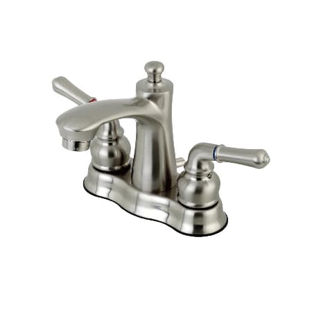 Kingston Brass Naples 1.2 GPM Centerset Bathroom Faucet with Pop-Up Drain Assembly Brushed Nickel