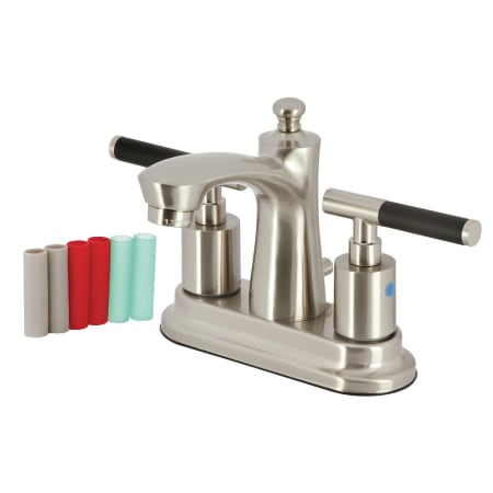 Kingston Brass Kaiser 1.2 GPM Centerset Bathroom Faucet with Pop-Up Drain Assembly Brushed Nickel