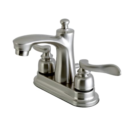 Kingston Brass Nuwave French 1.2 GPM Centerset Bathroom Faucet with Pop-Up Drain Assembly Brushed Nickel