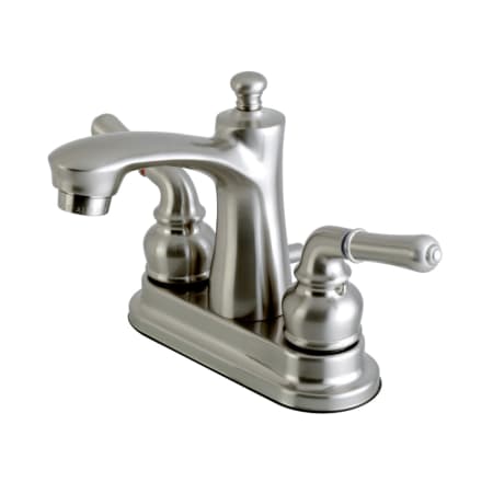 Kingston Brass Naples 1.2 GPM Centerset Bathroom Faucet with Pop-Up Drain Assembly Brushed Nickel