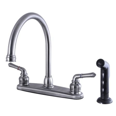 Kingston Brass Magellan 1.8 GPM Standard Kitchen Faucet - Includes Side Spray Black Stainless