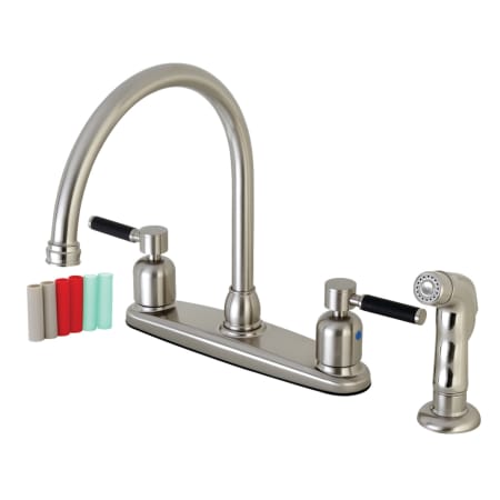 Kingston Brass Kaiser 1.8 GPM Standard Kitchen Faucet - Includes Side Spray Brushed Nickel