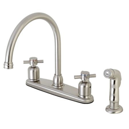 Kingston Brass Concord 1.8 GPM Standard Kitchen Faucet - Includes Side Spray Brushed Nickel