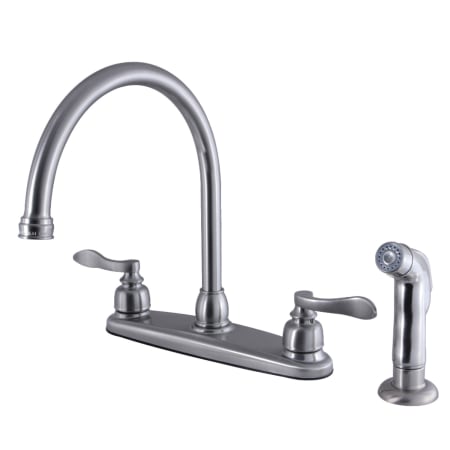 Kingston Brass NuWave French 1.8 GPM Standard Kitchen Faucet - Includes Side Spray Brushed Nickel