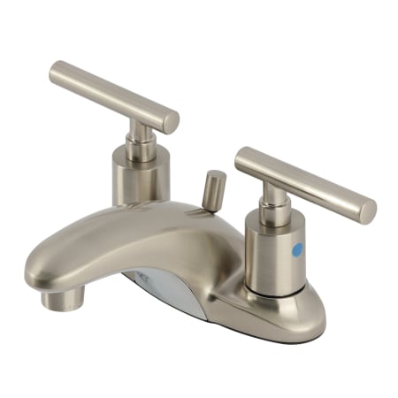 Kingston Brass Manhattan 1.2 GPM Centerset Bathroom Faucet with Pop-Up Drain Assembly Brushed Nickel