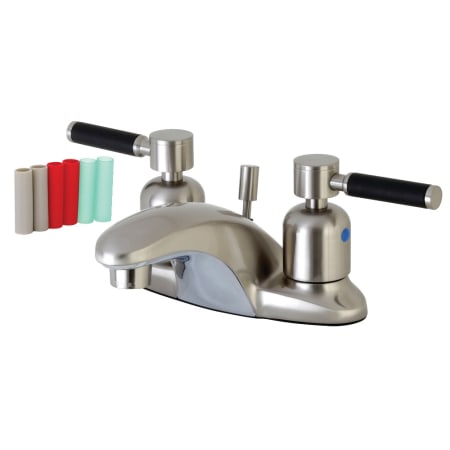 Kingston Brass Kaiser 1.2 GPM Centerset Bathroom Faucet with Pop-Up Drain Assembly Brushed Nickel