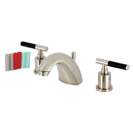 Kingston Brass Kaiser 1.2 GPM Widespread Bathroom Faucet with Pop-Up Drain Assembly Brushed Nickel