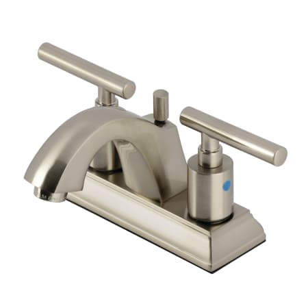 Kingston Brass Manhattan 1.2 GPM Centerset Bathroom Faucet with Pop-Up Drain Assembly Brushed Nickel