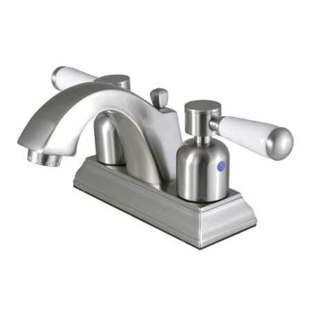 Kingston Brass Paris 1.2 GPM Centerset Bathroom Faucet with Pop-Up Drain Assembly Brushed Nickel