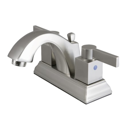 Kingston Brass Meridian 1.2 GPM Centerset Bathroom Faucet with Pop-Up Drain Assembly Brushed Nickel