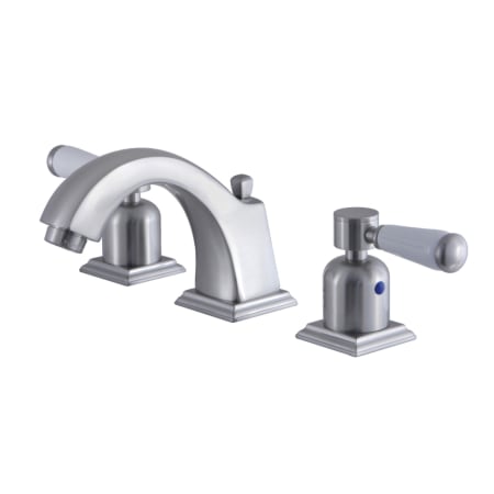 Kingston Brass Paris 1.2 GPM Widespread Bathroom Faucet with Pop-Up Drain Assembly Brushed Nickel