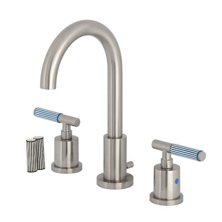 Kingston Brass Synchronous 1.2 GPM Widespread Bathroom Faucet with Pop-Up Drain Assembly Brushed Nickel
