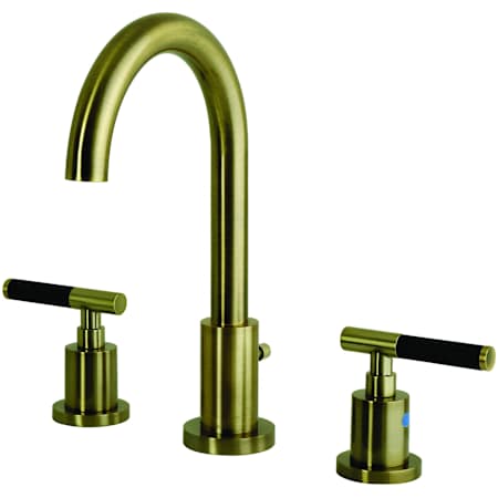 Kingston Brass Kaiser 1.2 GPM Widespread Bathroom Faucet with Pop-Up Drain Assembly Antique Brass