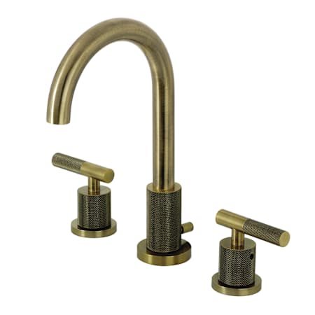 Kingston Brass Convergent 1.2 GPM Widespread Bathroom Faucet with Pop-Up Drain Assembly Antique Brass