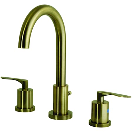 Kingston Brass Serena 1.2 GPM Widespread Bathroom Faucet with Pop-Up Drain Assembly Antique Brass