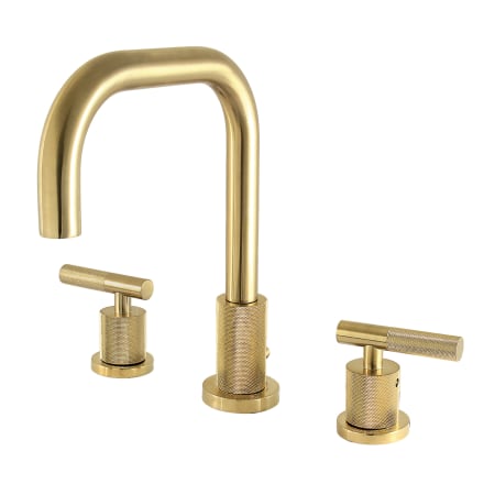 Kingston Brass Convergent 1.2 GPM Widespread Bathroom Faucet with Pop-Up Drain Assembly Brushed Brass