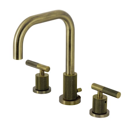 Kingston Brass Convergent 1.2 GPM Widespread Bathroom Faucet with Pop-Up Drain Assembly Antique Brass