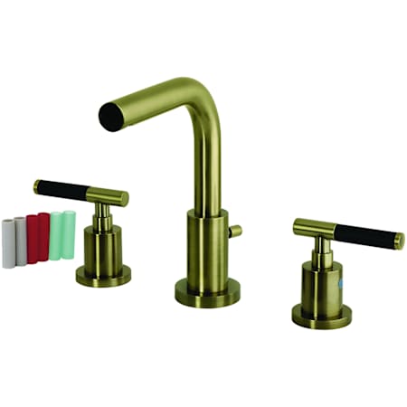 Kingston Brass Kaiser 1.2 GPM Widespread Bathroom Faucet with Pop-Up Drain Assembly Antique Brass