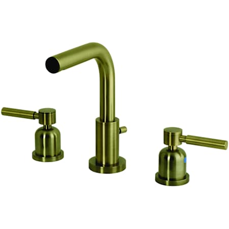 Kingston Brass Concord 1.2 GPM Widespread Bathroom Faucet with Pop-Up Drain Assembly Antique Brass