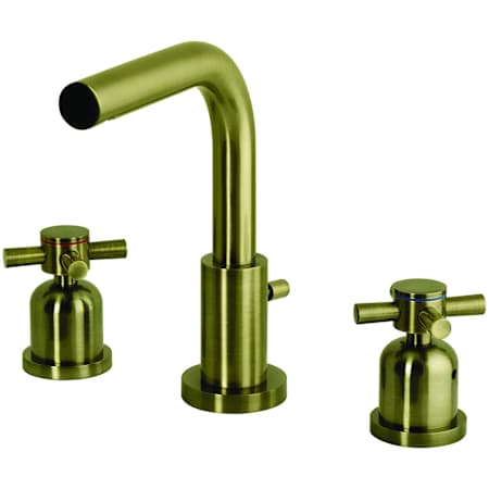 Kingston Brass Concord 1.2 GPM Widespread Bathroom Faucet with Pop-Up Drain Assembly Antique Brass