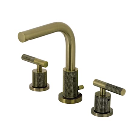 Kingston Brass Convergent 1.2 GPM Widespread Bathroom Faucet with Pop-Up Drain Assembly Antique Brass