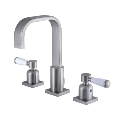 Kingston Brass Paris 1.2 GPM Widespread Bathroom Faucet with Pop-Up Drain Assembly Brushed Nickel
