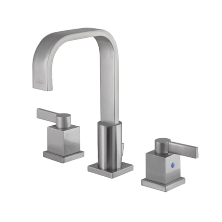 Kingston Brass Meridian 1.2 GPM Widespread Bathroom Faucet with Pop-Up Drain Assembly Brushed Nickel