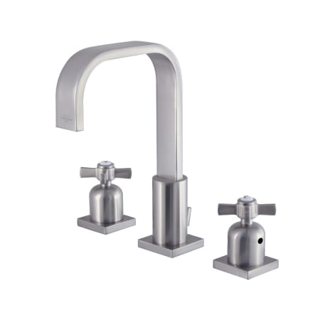 Kingston Brass Millennium 1.2 GPM Widespread Bathroom Faucet with Pop-Up Drain Assembly Brushed Nickel