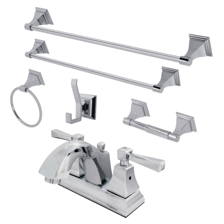 Kingston Brass Concord 1.2 GPM Centerset Bathroom Faucet Package with Pop-Up Drain Assembly Polished Chrome