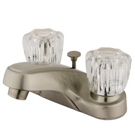 Kingston Brass Americana 1.2 GPM Centerset Bathroom Faucet with Pop-Up Drain Assembly Brushed Nickel