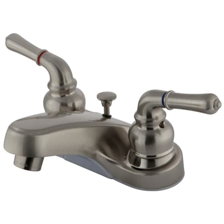 Kingston Brass Magellan 1.2 GPM Centerset Bathroom Faucet with Pop-Up Drain Assembly Brushed Nickel