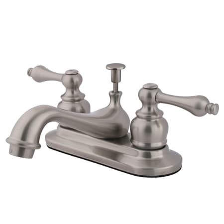 Kingston Brass Restoration 1.2 GPM Centerset Bathroom Faucet with Pop-Up Drain Assembly Brushed Nickel