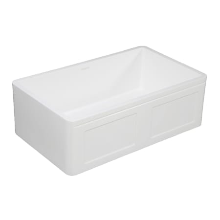 Kingston Brass Arcticstone 30" Farmhouse Single Basin Stone Composite Kitchen Sink with Basket Strainer Matte White