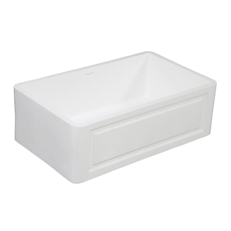 Kingston Brass Arcticstone 30" Farmhouse Single Basin Stone Composite Kitchen Sink with Basket Strainer Matte White