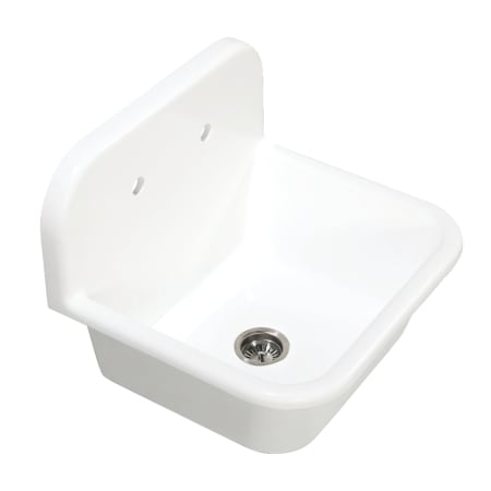 Kingston Brass Arcticstone 24" Drop In Single Basin Kitchen Sink with Backsplash Matte White