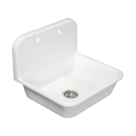 Kingston Brass Arcticstone 24" Drop In Single Basin Stone Composite Kitchen Sink with Basket Strainer Matte White