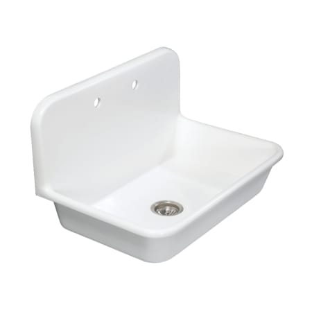 Kingston Brass Arcticstone 30" Drop In Single Basin Stone Composite Kitchen Sink with Basket Strainer Matte White