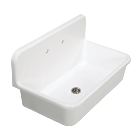 Kingston Brass Arcticstone 36" Drop In Single Basin Kitchen Sink with Backsplash Matte White