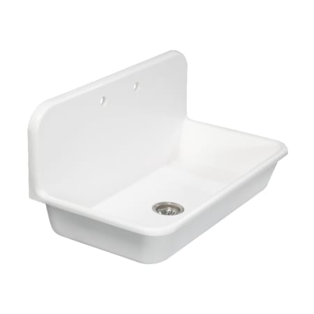 Kingston Brass Arcticstone 36" Drop In Single Basin Stone Composite Kitchen Sink with Basket Strainer Matte White