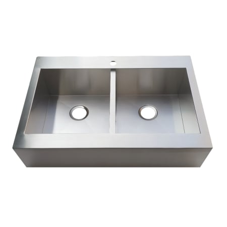 Kingston Brass Edinburg 32-1/4" Farmhouse Double Basin Stainless Steel Kitchen Sink Brushed